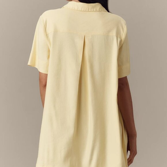 The Pollie Short-Sleeve Swing Tunic Mini Dress: Linen Blend Edition - Picture 5 of 5